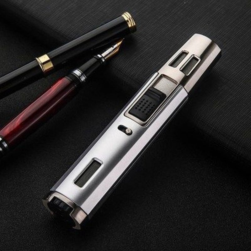 Windproof Refillable Jet Flame Butane Torch Lighter, Adjustable Gas Pen Lighter