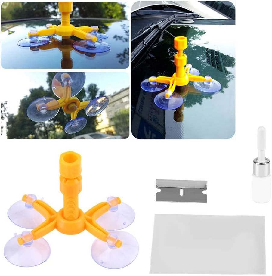 Windshield Crack Repair Kit with Vacuum Function
