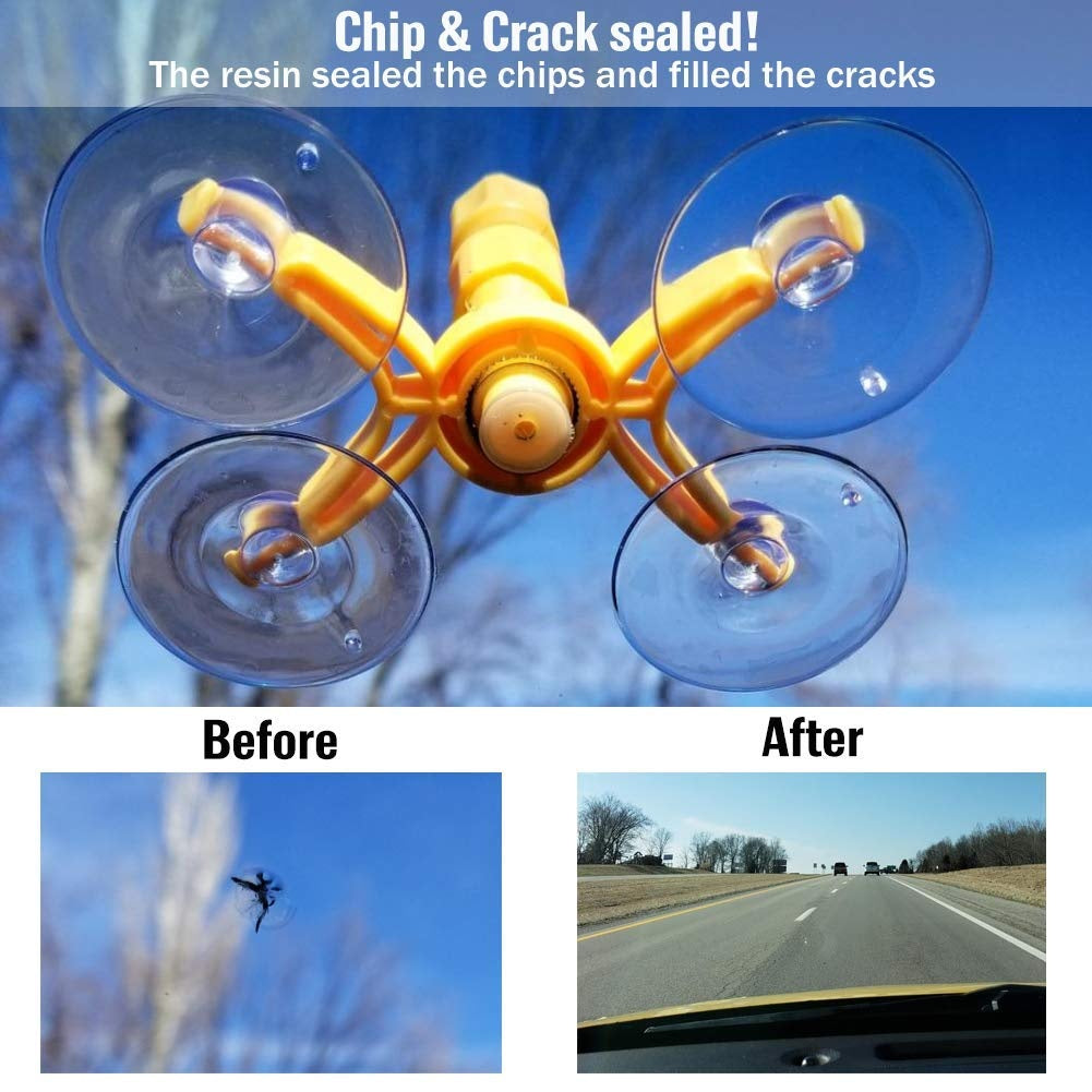 Windshield Crack Repair Kit with Vacuum Function