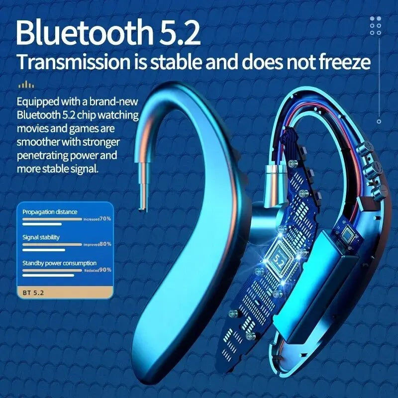 Wireless Bluetooth Headset with Noise Cancellation and Long Battery
