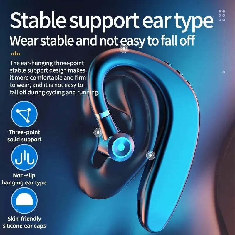 Wireless Bluetooth Headset with Noise Cancellation and Long Battery