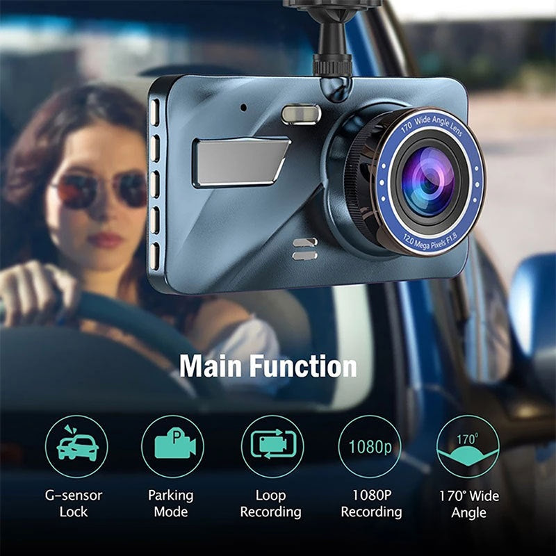 Wireless Front And Rear Dash Cam Dashboard Camera For Car With Night Vision