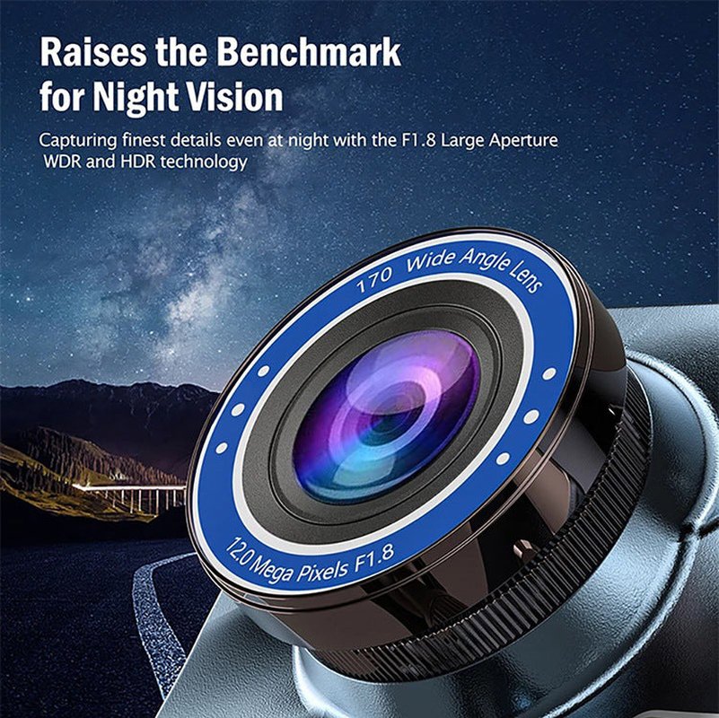 Wireless Front And Rear Dash Cam Dashboard Camera For Car With Night Vision