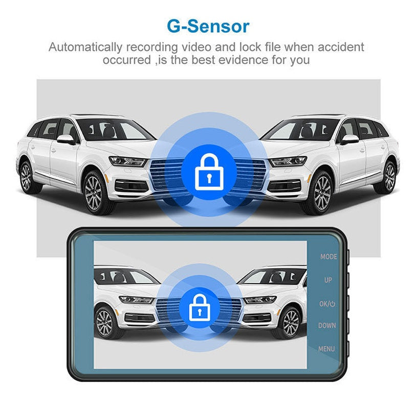 Wireless Front And Rear Dash Cam Dashboard Camera For Car With Night Vision