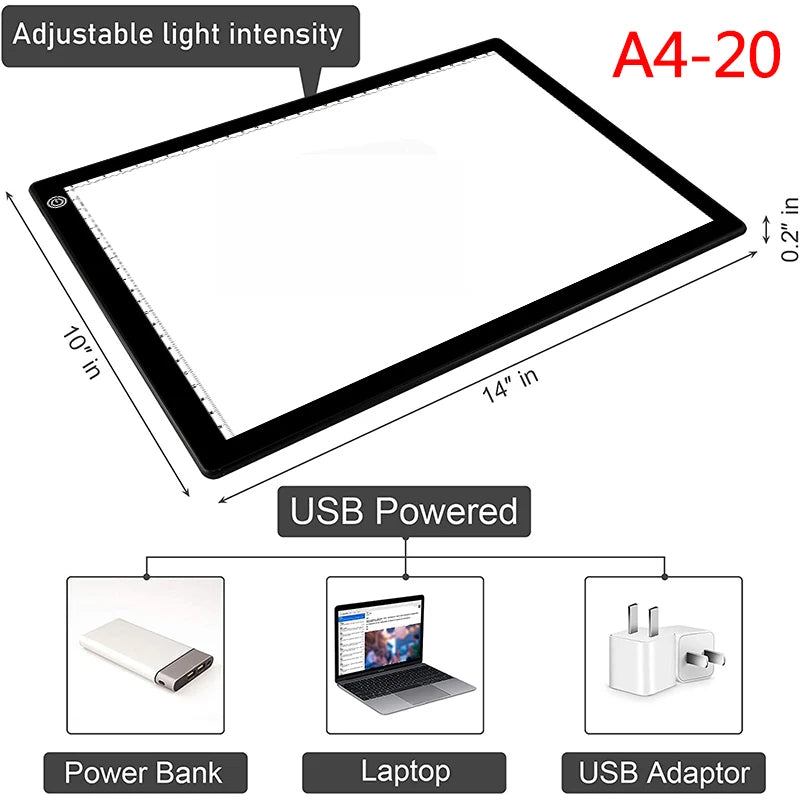 A4 LED Light Pad for Drawing, Tracing, and X-Ray Viewing