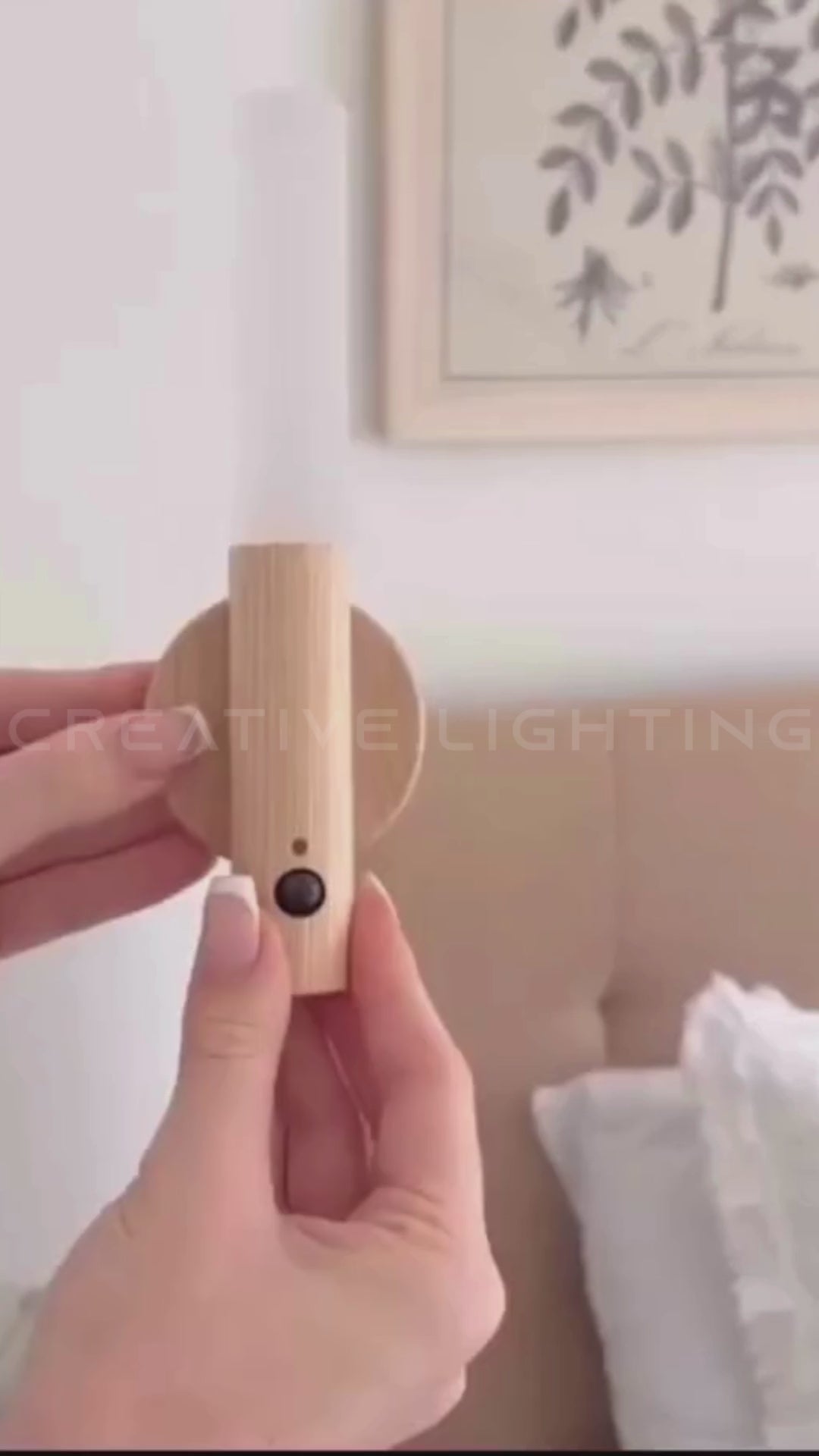 Wooden Motion Sensor Wall Light USB Rechargeable