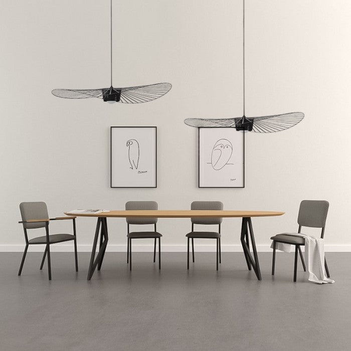Vintage-Inspired Straw Hat Pendant Light