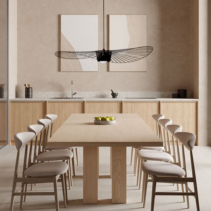 Vintage-Inspired Straw Hat Pendant Light