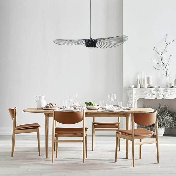 Vintage-Inspired Straw Hat Pendant Light