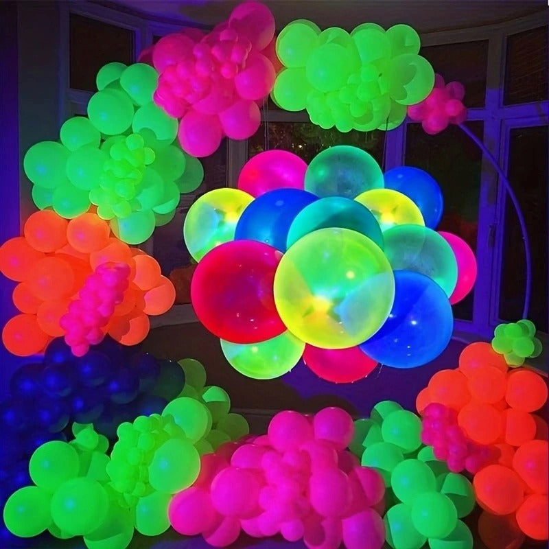 20pcs Neon UV Glow Balloons for Party Decoration