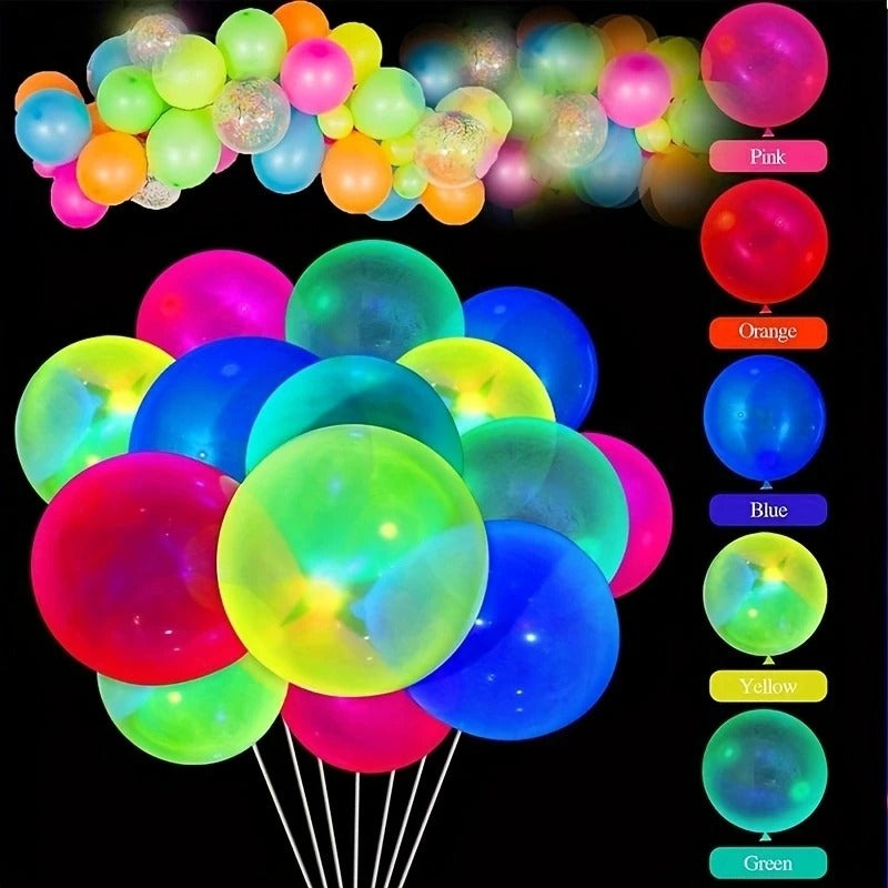 20pcs Neon UV Glow Balloons for Party Decoration