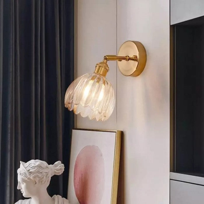 Vintage Tulip Glass Wall Light for Bedroom and Hallway