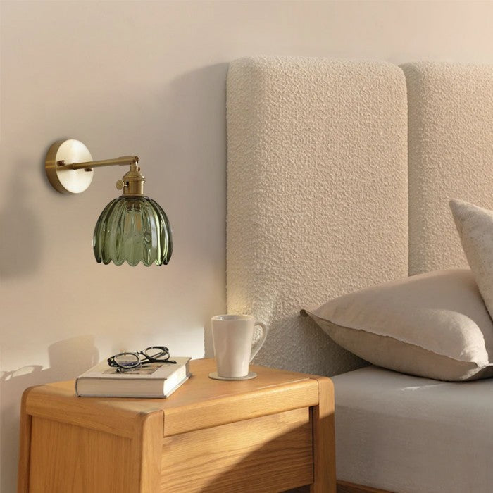 Vintage Tulip Glass Wall Light for Bedroom and Hallway