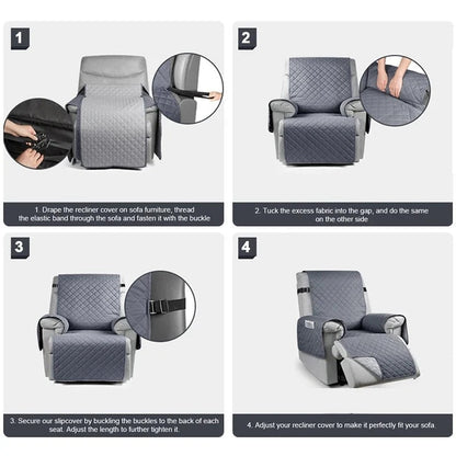 1 Seater Recliner Sofa Slipcover, Non-Slip, Pet & Stain Resistant Couch Protector