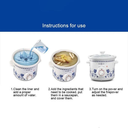 1.5L Mini Electric Slow Cooker with Ceramic Liner