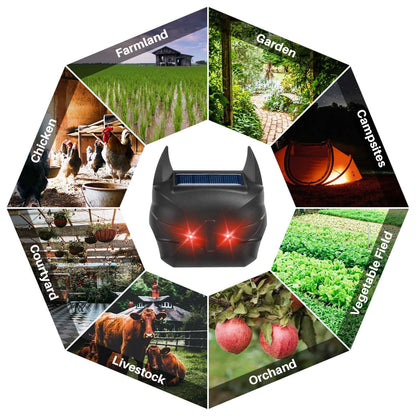 Ultrasonic Solar Animal Repeller for Outdoor Use with Motion Sensor Light