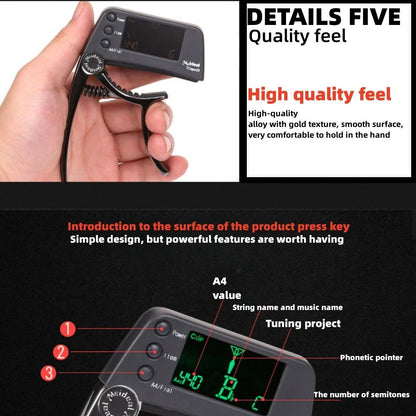 2-in-1 Guitar Capo Tuner with LED Display for All Instruments