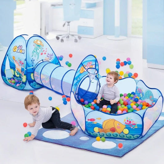 3-in-1 Kids Ball Pit Tent with Tunnel