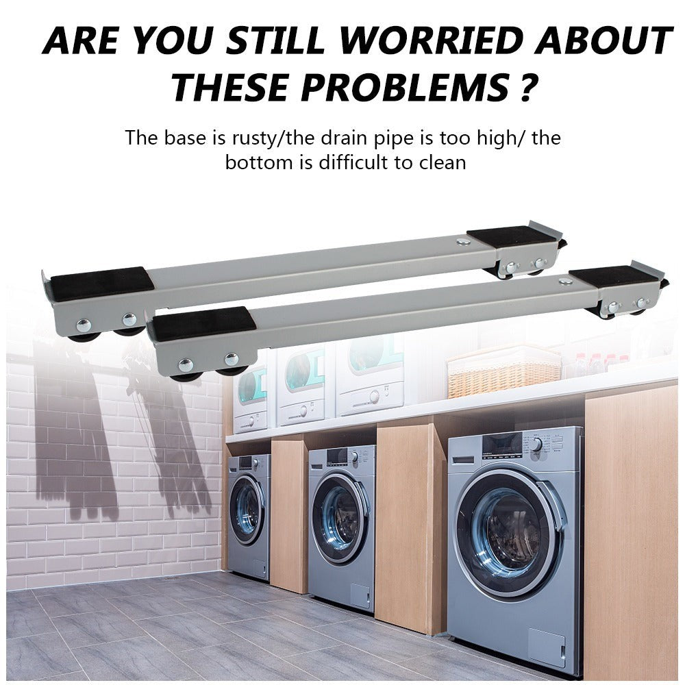 Adjustable Washing Machine Stand with Brake and Mobile Wheels