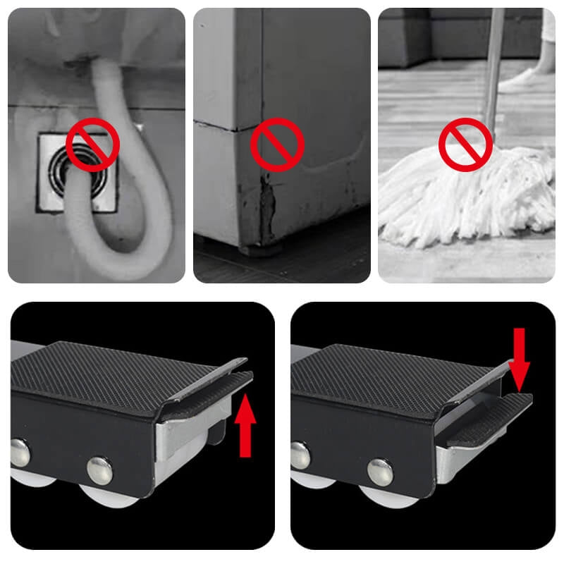 Adjustable Washing Machine Stand with Brake and Mobile Wheels