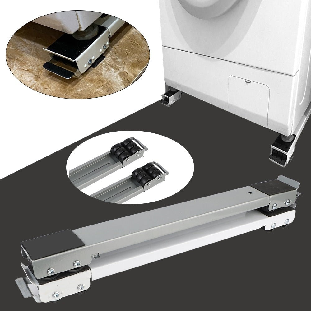 Adjustable Washing Machine Stand with Brake and Mobile Wheels