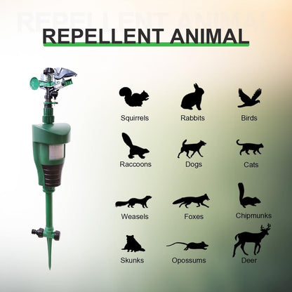 Animal Repellent Motion Activated Sprinkler For Outdoor with 360-Degree Sprinkler Head
