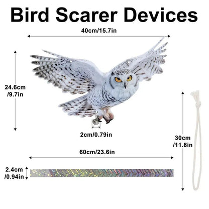 Double-Sided Reflective Owl Bird Repeller with Sound