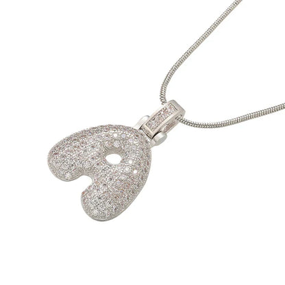 Crystal Letter Pendant Necklace Valentine'S Day Gift For Women