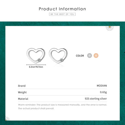 Valentines Gifts For Her 925 Sterling Silver Heart Cz Stud Earrings