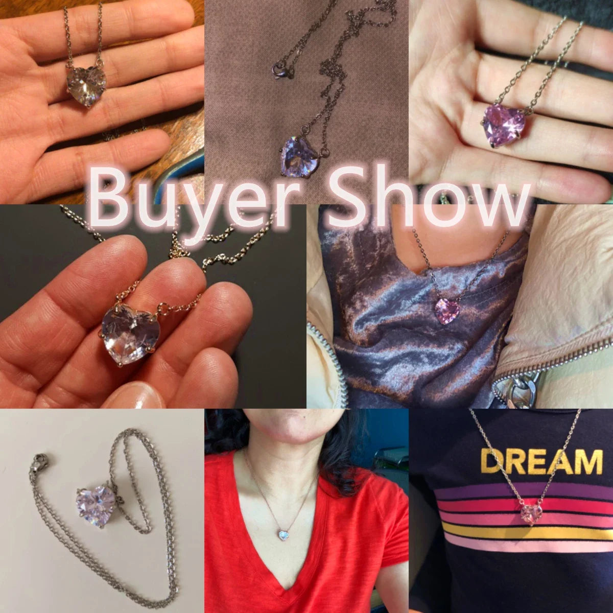 Heart Cubic Zirconia Pendant Necklace Valentine'S Day Gift