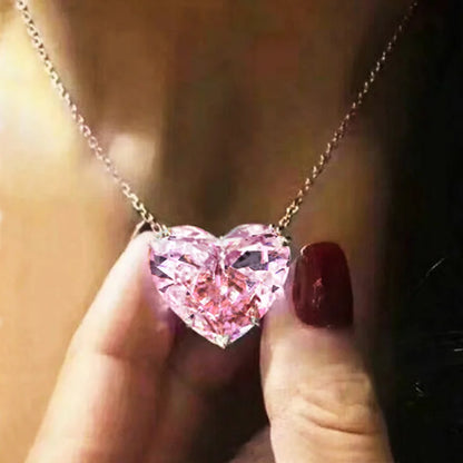 Heart Cubic Zirconia Pendant Necklace Valentine'S Day Gift