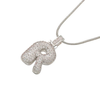 Crystal Letter Pendant Necklace Valentine'S Day Gift For Women