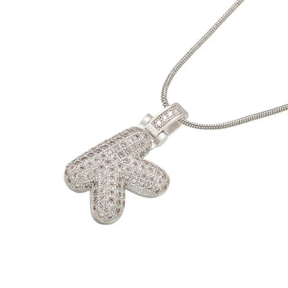 Crystal Letter Pendant Necklace Valentine'S Day Gift For Women