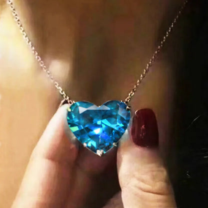 Heart Cubic Zirconia Pendant Necklace Valentine'S Day Gift