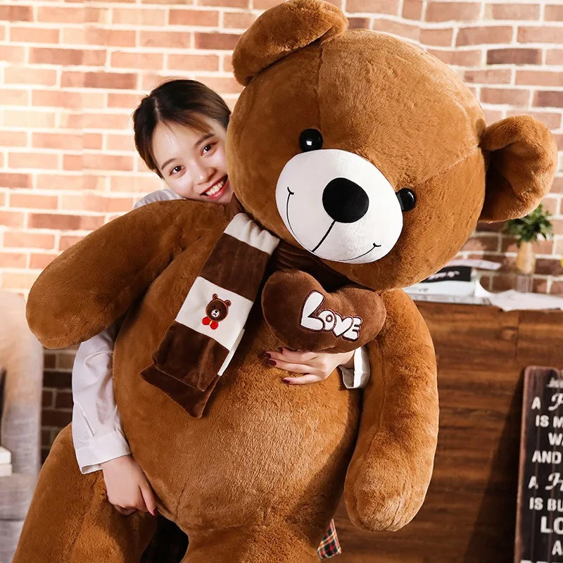 Giant Teddy Bear Plush Toy With Scarf And Heart