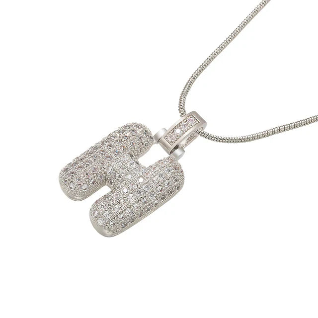 Crystal Letter Pendant Necklace Valentine'S Day Gift For Women