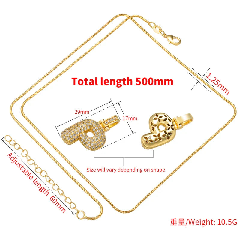 Crystal Letter Pendant Necklace Valentine'S Day Gift For Women