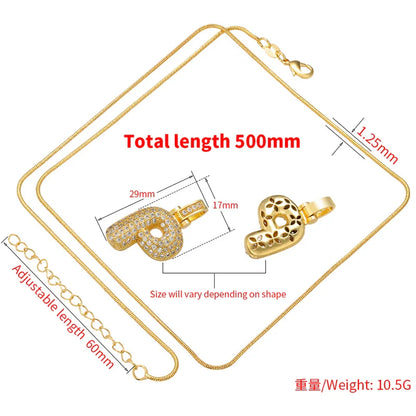 Crystal Letter Pendant Necklace Valentine'S Day Gift For Women