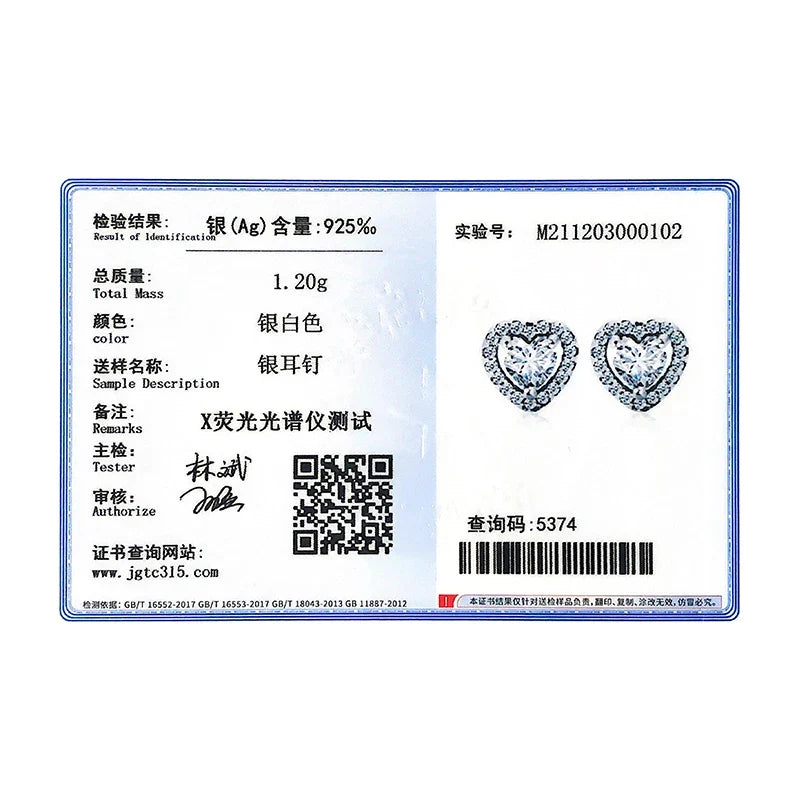 Valentines Gifts For Her 925 Sterling Silver Cz Heart Stud Earrings