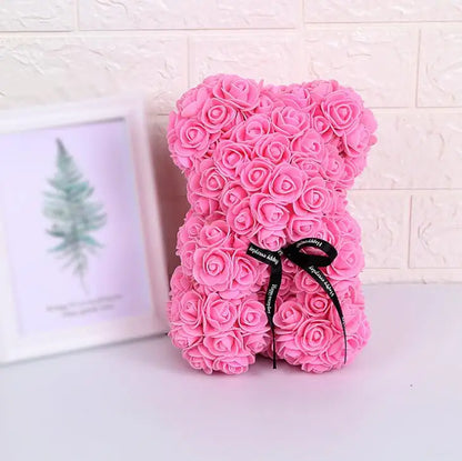 25Cm Artificial Rose Bear Romantic Gift For Anniversary
