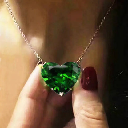 Heart Cubic Zirconia Pendant Necklace Valentine'S Day Gift