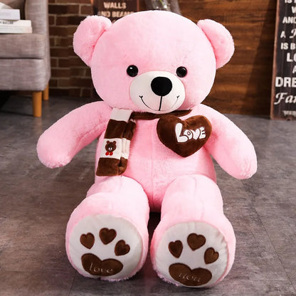Giant Teddy Bear Plush Toy With Scarf And Heart