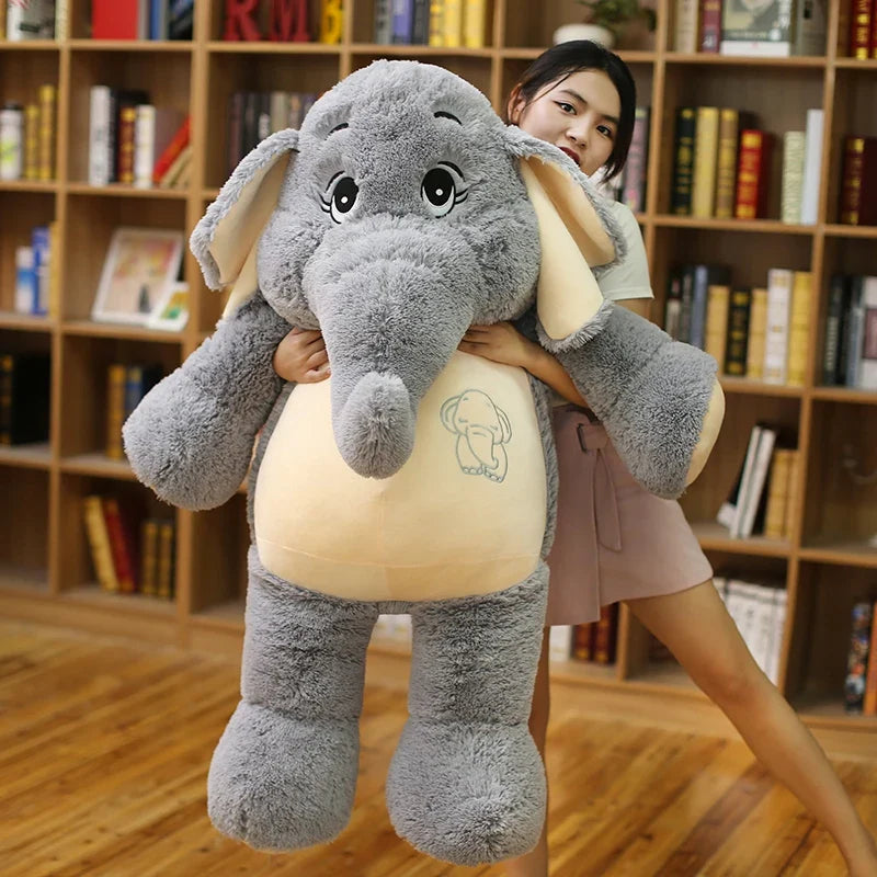 Giant Teddy Bear Style Grey Plush Elephant Toy