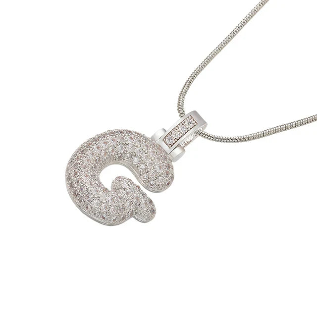 Crystal Letter Pendant Necklace Valentine'S Day Gift For Women