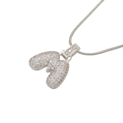 Crystal Letter Pendant Necklace Valentine'S Day Gift For Women