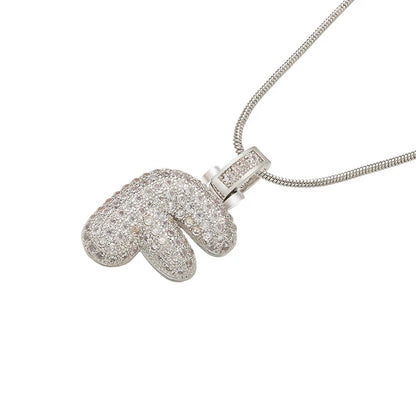 Crystal Letter Pendant Necklace Valentine'S Day Gift For Women
