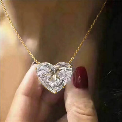 Heart Cubic Zirconia Pendant Necklace Valentine'S Day Gift