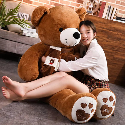 Giant Teddy Bear Plush Toy With Scarf And Heart
