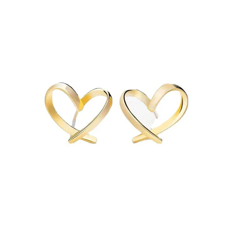 Valentines Gifts For Her 925 Silver Hollow Heart Stud Earrings
