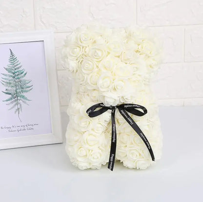 25Cm Artificial Rose Bear Romantic Gift For Anniversary